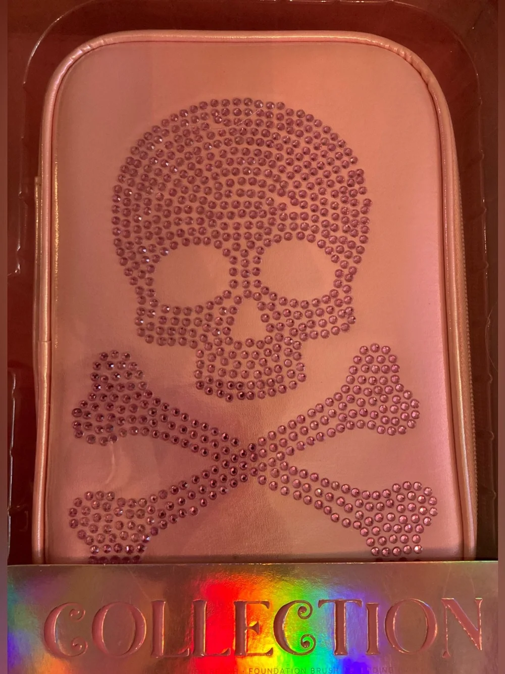 Pink Skull Makeup Brush Set With Case